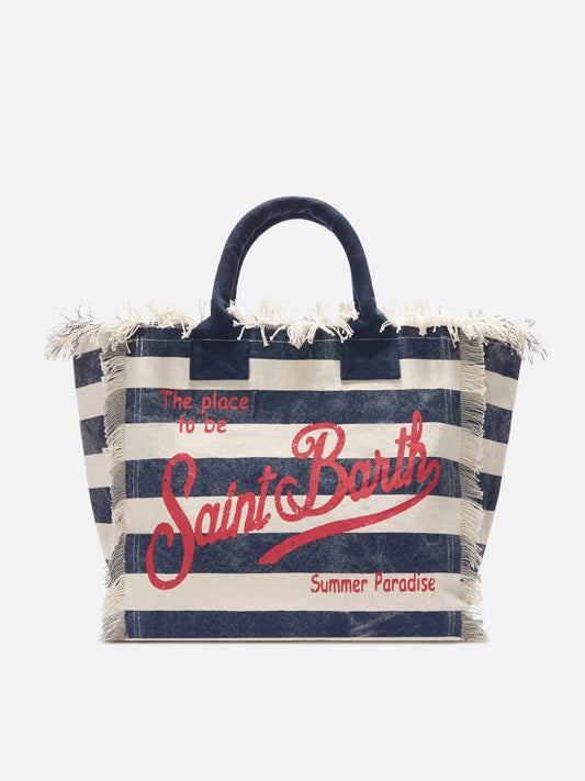 CALA BEACH® – Borsa da Mare in Cotone Blu e Rossa