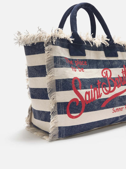 CALA BEACH® – Borsa da Mare in Cotone Blu e Rossa