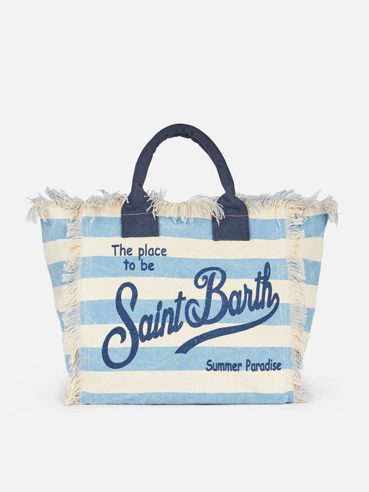 CALA BEACH® – Borsa da Mare in Cotone Azzurra a Righe